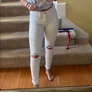 Hi rise white jeggings